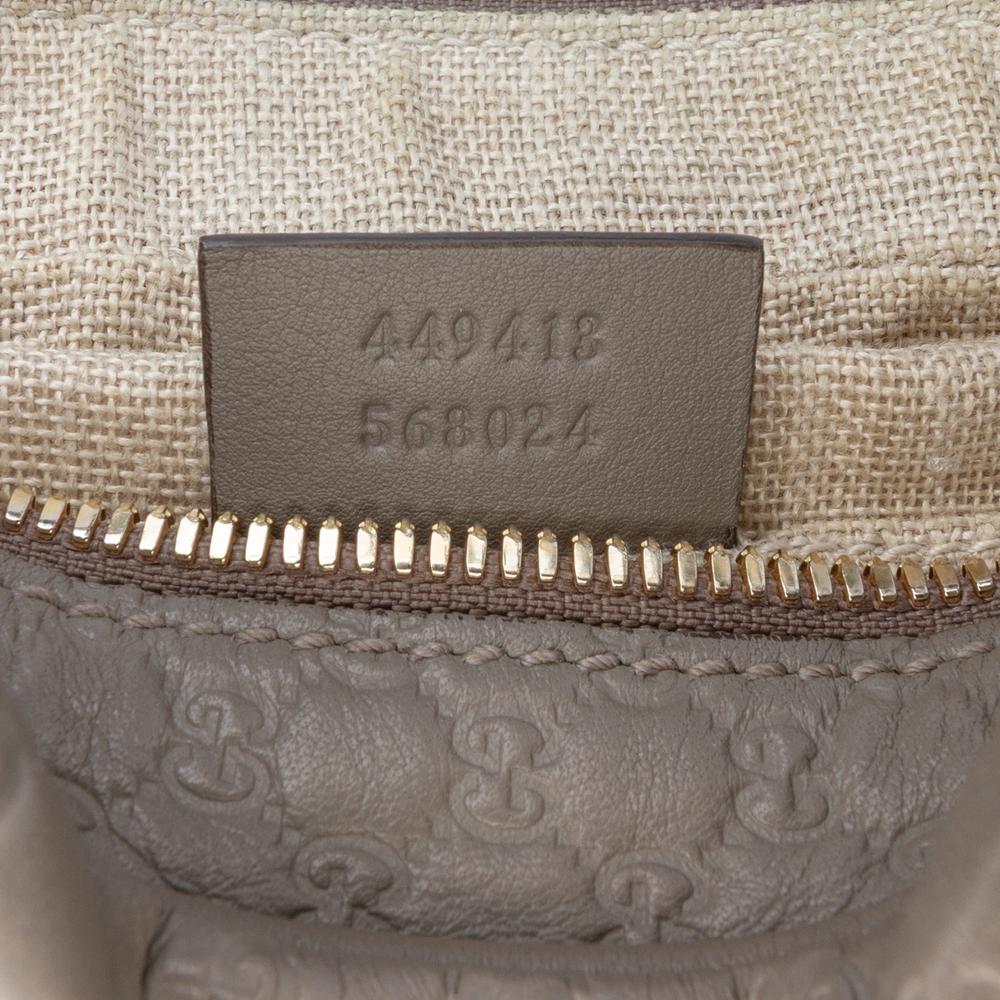 Gucci B Gucci Gray Calf Leather Microguccissima Bree Crossbody Italy