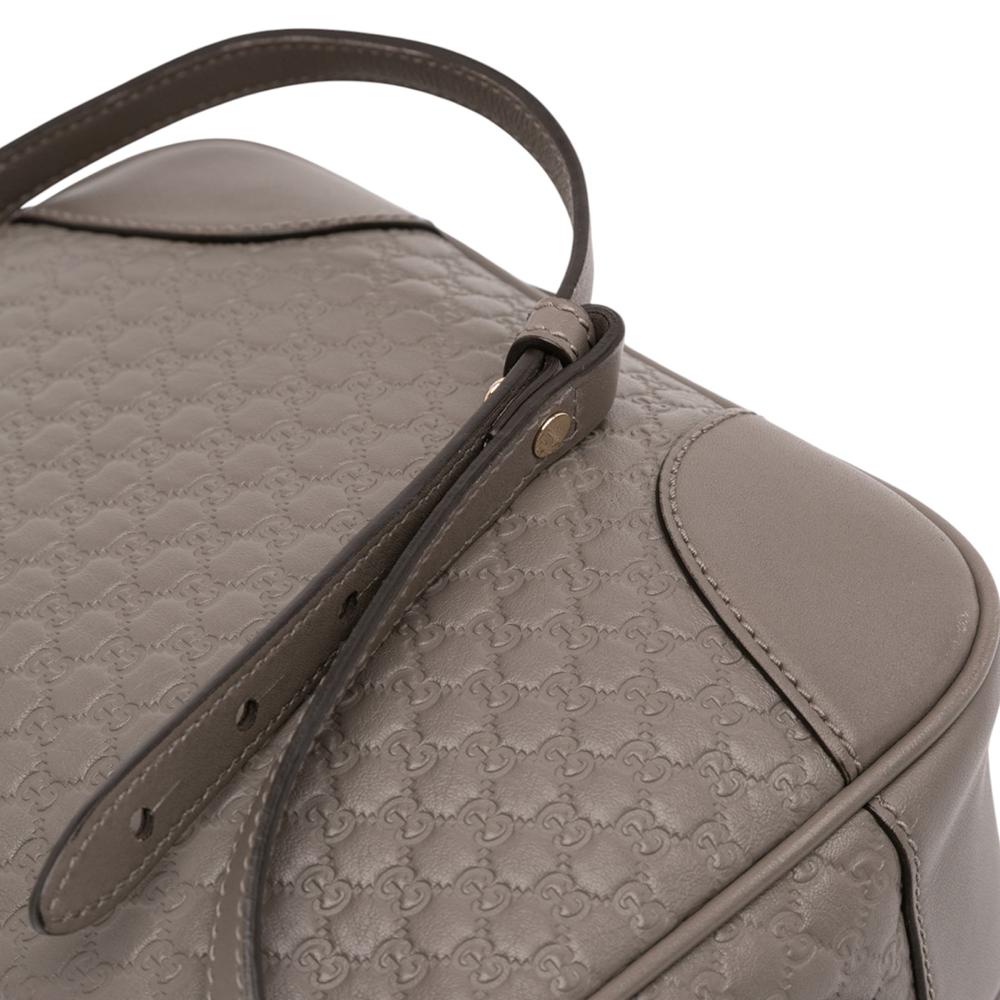 Gucci B Gucci Gray Calf Leather Microguccissima Bree Crossbody Italy