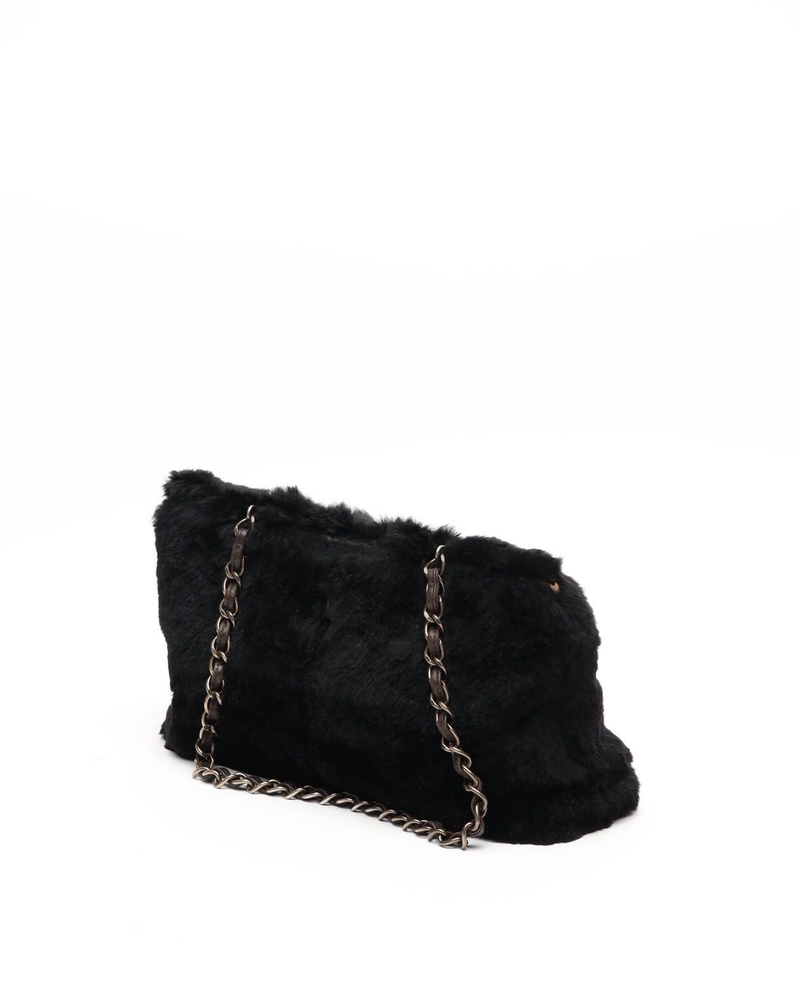 Chanel CC Fur Chain Tote Bag