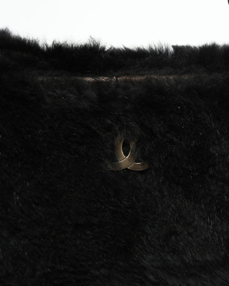 Chanel CC Fur Chain Tote Bag