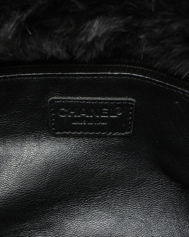 Chanel CC Fur Chain Tote Bag
