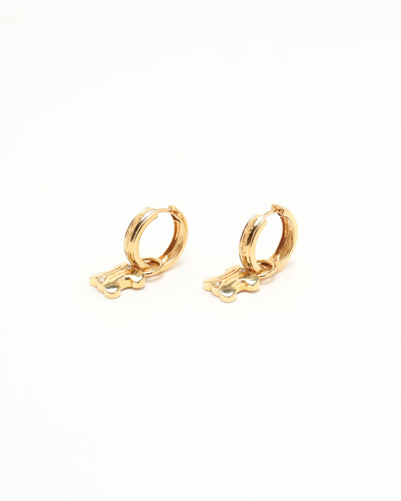 Celine Céline Triomphe Hoops in 18kt Yellow Gold and Diamonds Earrings