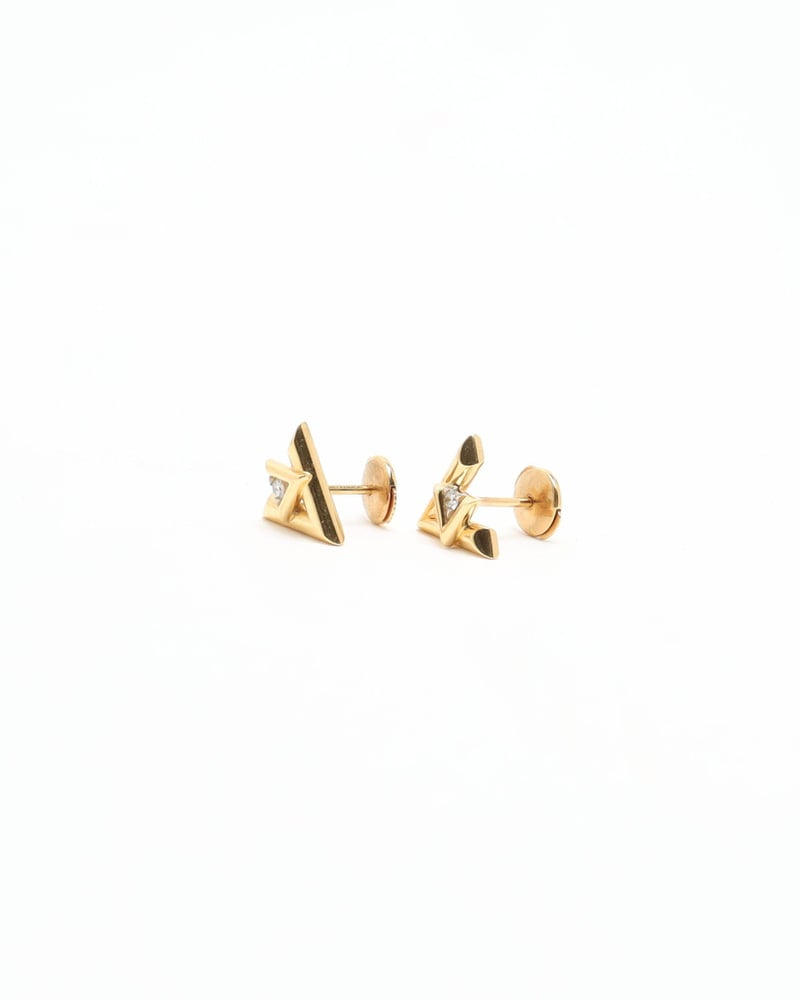 Louis Vuitton LV Volt Stud, 18kt Yellow Gold And Diamond
