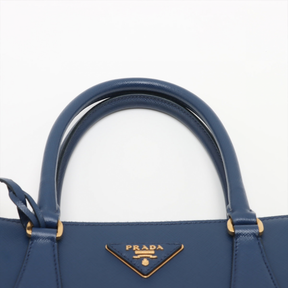 Prada Galleria Medium Saffiano Leather Tote Handbag Blue