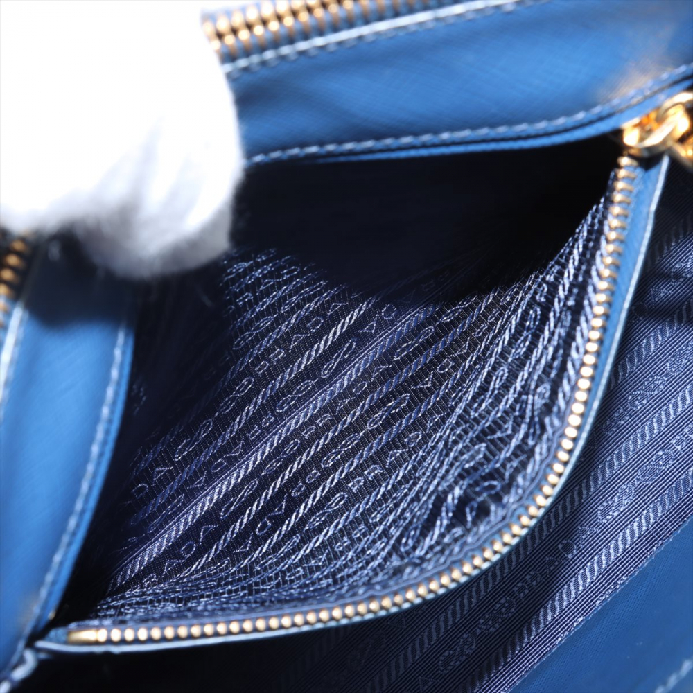 Prada Galleria Medium Saffiano Leather Tote Handbag Blue
