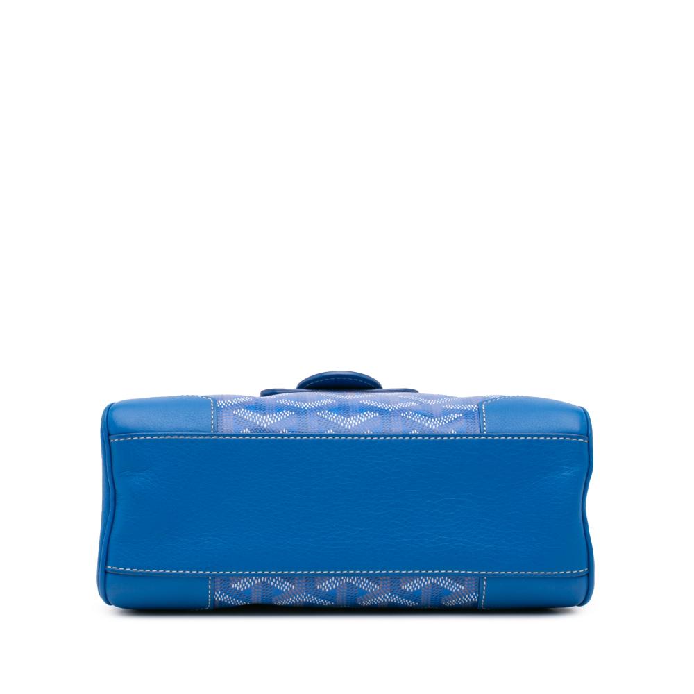 Goyard B Goyard Blue Coated Canvas Fabric Mini Goyardine Saigon Souple France