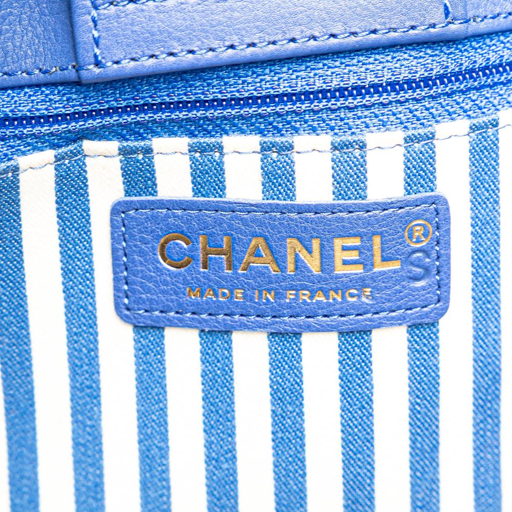 Chanel B Chanel Blue Calf Leather Chevron skin Coco Envelope Shoulder Bag France