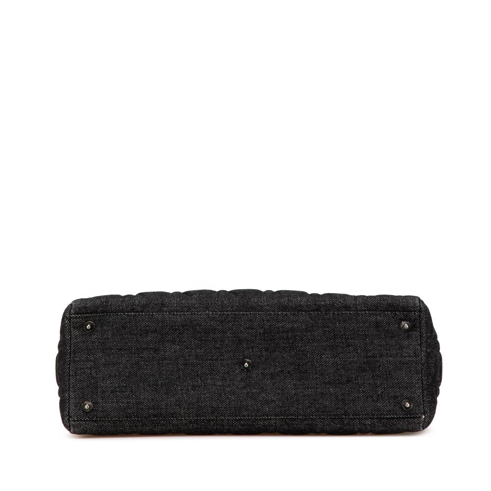 Christian Dior B Dior Black Denim Fabric Large Cannage Lady Dior Italy