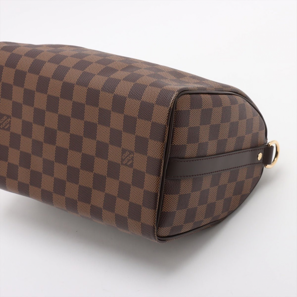 Louis Vuitton Speedy 25 Bandoulière Canvas Trunk Handbag Damier Ebene