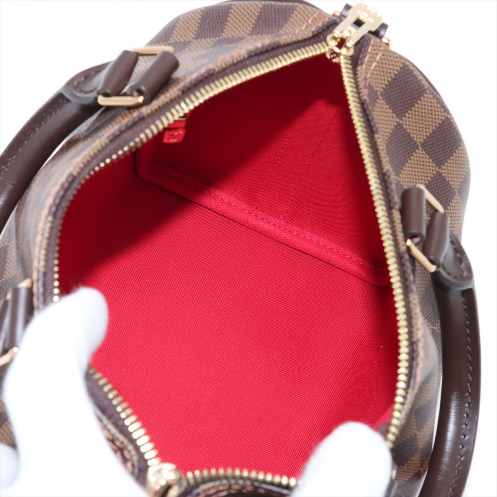 Louis Vuitton Speedy 25 Bandoulière Canvas Trunk Handbag Damier Ebene