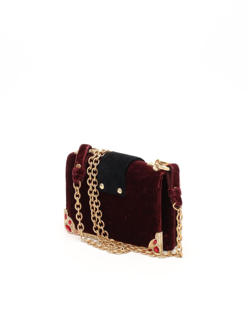 Prada Velvet Crystal Cahier Chain Bag