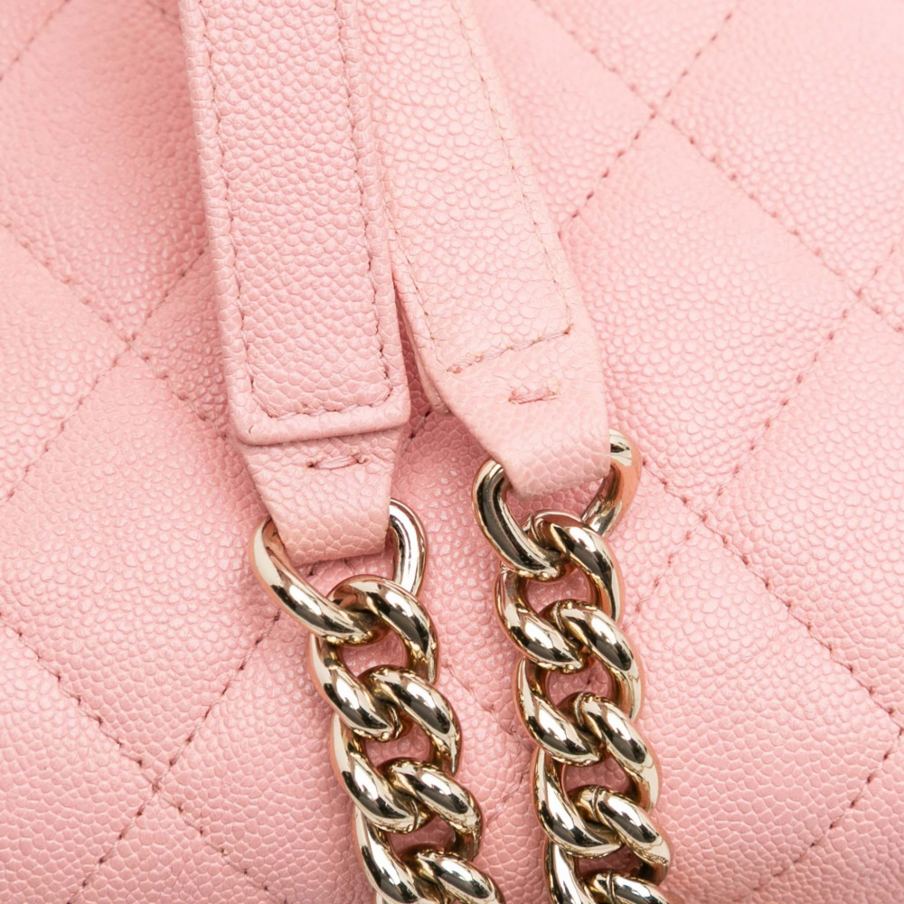 Chanel Boy Caviar Leather Quilted Wallet on Chain Crossbody Pink
