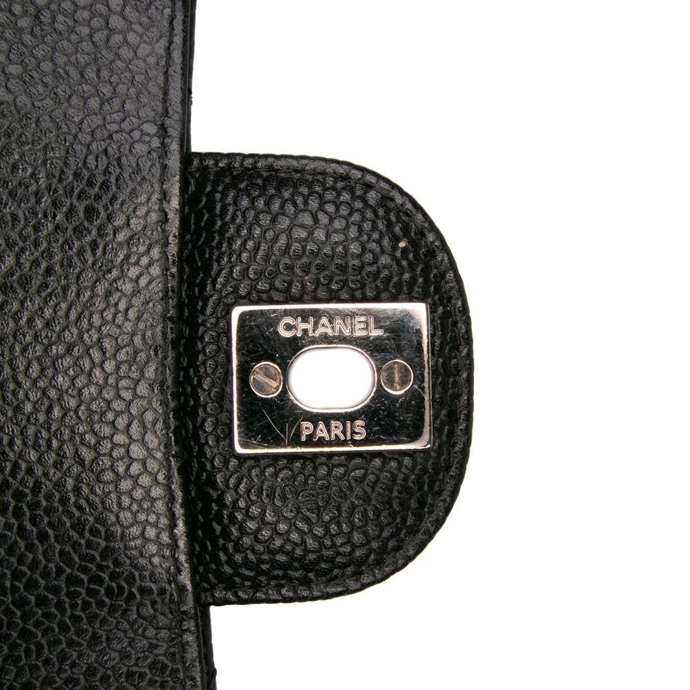 Chanel B Chanel Black Caviar Leather Leather Medium Classic Caviar Double Flap France