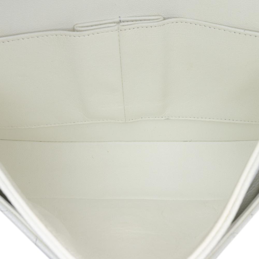 Chanel B Chanel White Caviar Leather Leather Medium Classic Caviar Double Flap France