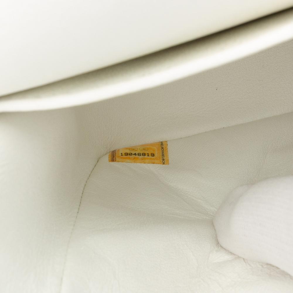 Chanel B Chanel White Caviar Leather Leather Medium Classic Caviar Double Flap France