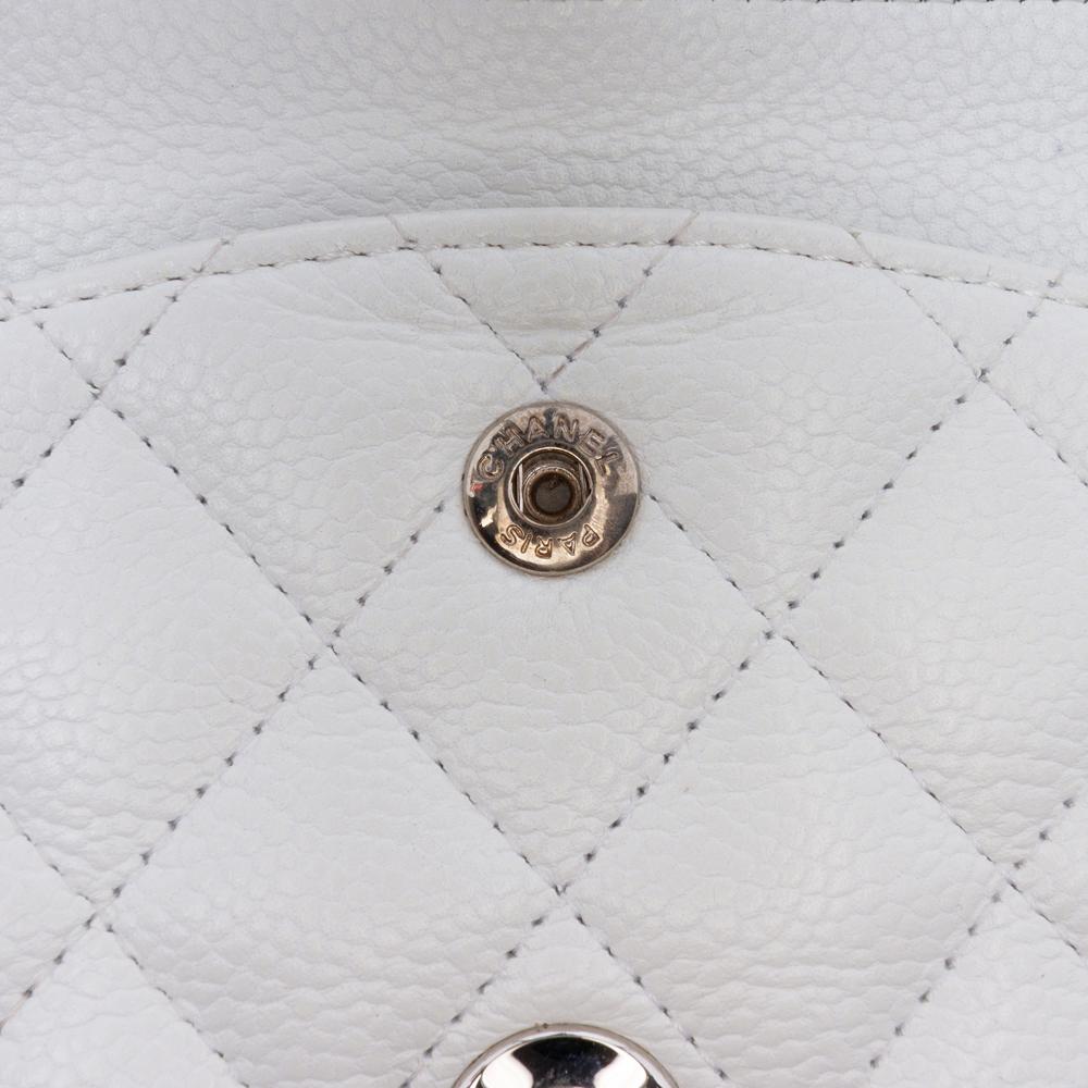Chanel B Chanel White Caviar Leather Leather Medium Classic Caviar Double Flap France