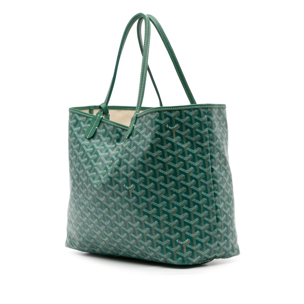 Goyard B Goyard Green Lime Coated Canvas Fabric Goyardine Saint Louis PM France