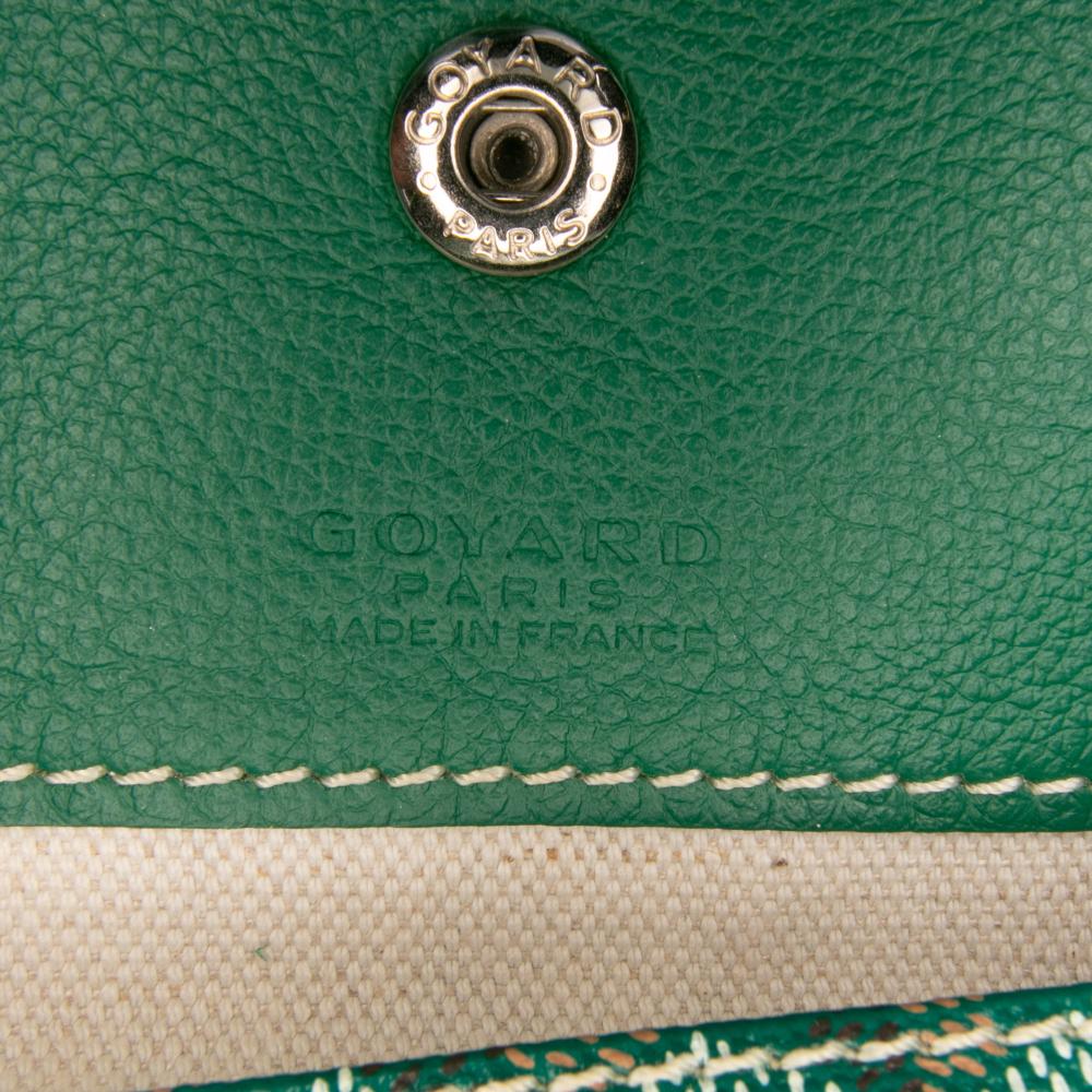 Goyard B Goyard Green Lime Coated Canvas Fabric Goyardine Saint Louis PM France