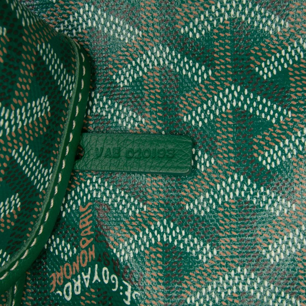 Goyard B Goyard Green Lime Coated Canvas Fabric Goyardine Saint Louis PM France