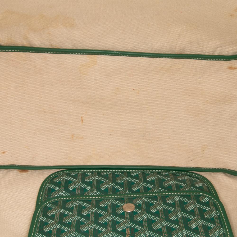 Goyard B Goyard Green Lime Coated Canvas Fabric Goyardine Saint Louis PM France