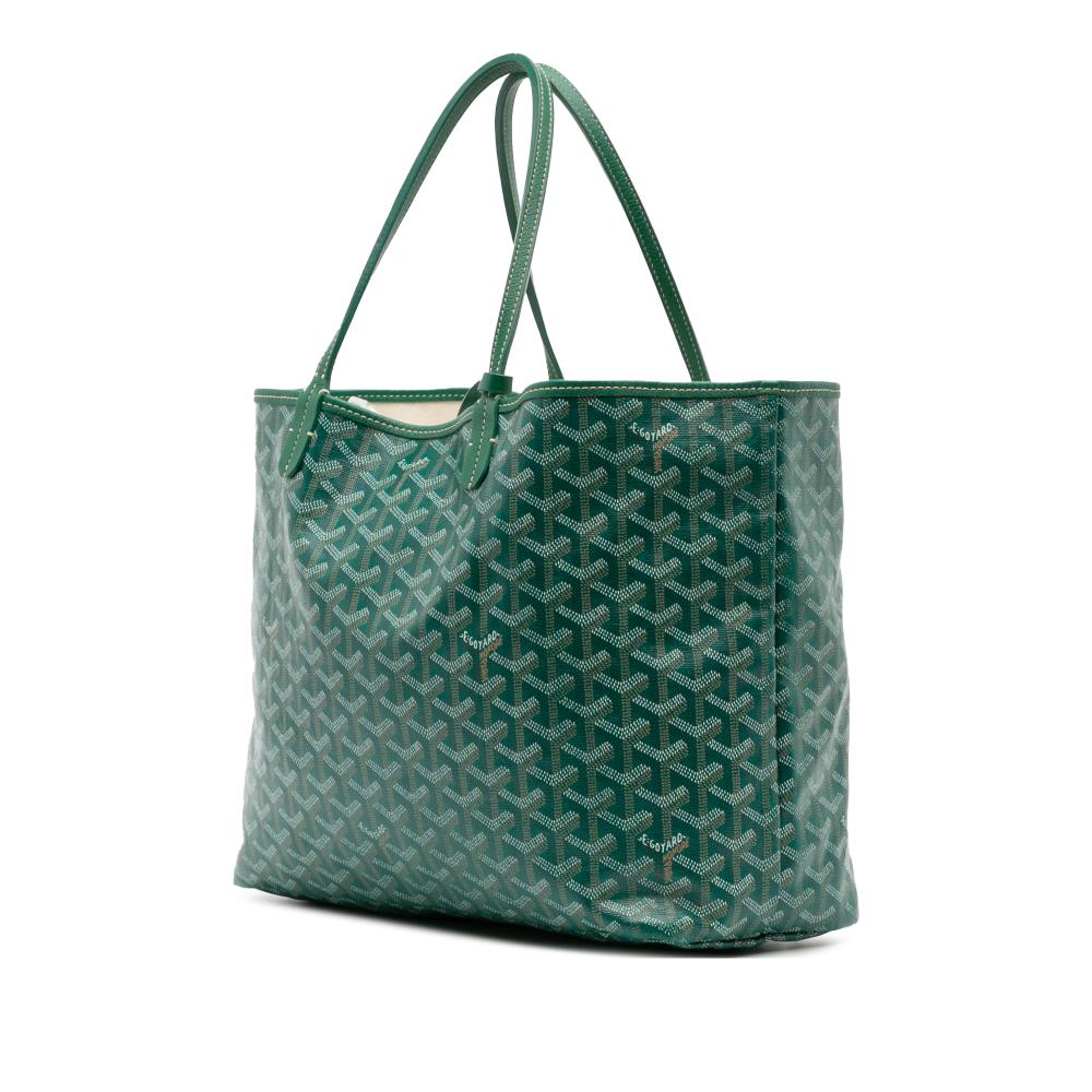 Goyard B Goyard Green Coated Canvas Fabric Goyardine Saint Louis PM France