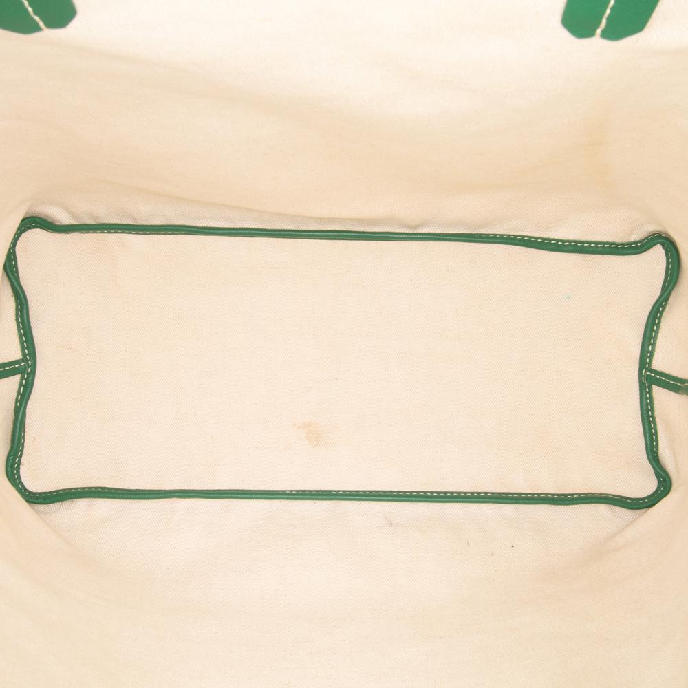 Goyard B Goyard Green Coated Canvas Fabric Goyardine Saint Louis PM France