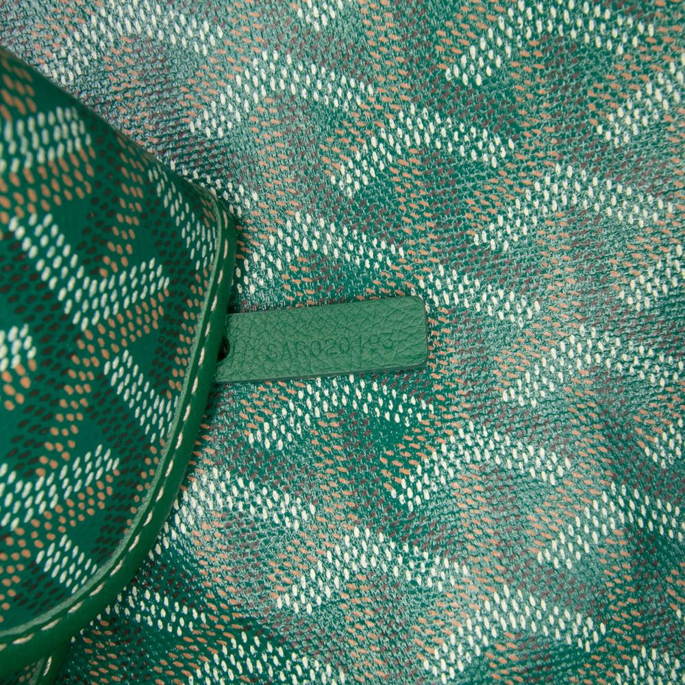 Goyard B Goyard Green Coated Canvas Fabric Goyardine Saint Louis PM France