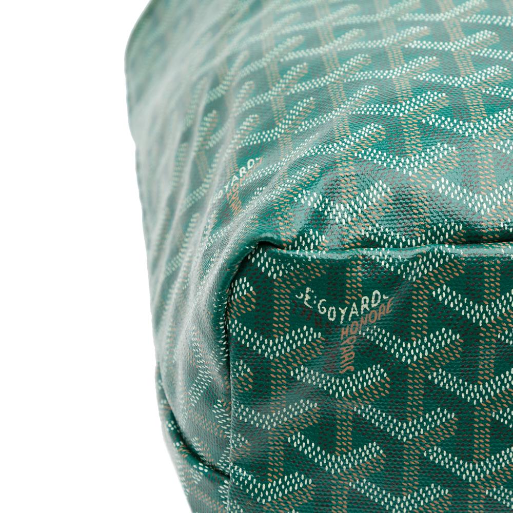 Goyard B Goyard Green Coated Canvas Fabric Goyardine Saint Louis PM France