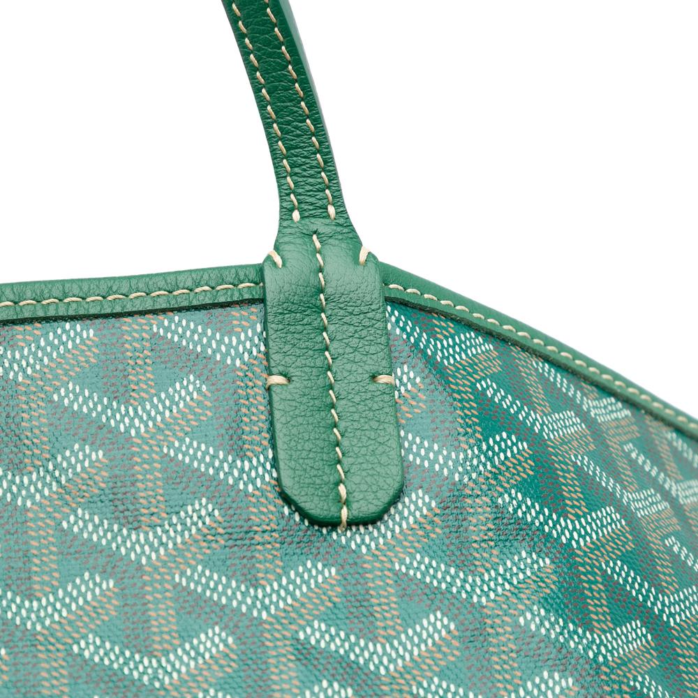 Goyard B Goyard Green Coated Canvas Fabric Goyardine Saint Louis PM France