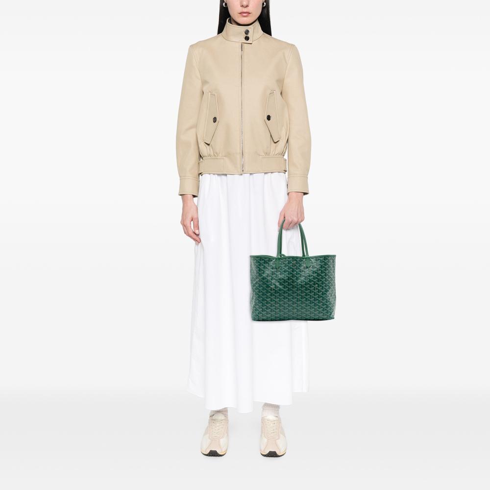 Goyard B Goyard Green Coated Canvas Fabric Goyardine Saint Louis PM France