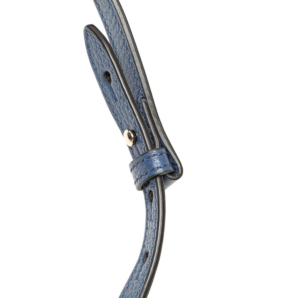 Gucci AB Gucci Brown Beige with Blue Canvas Fabric GG Bree Crossbody Italy