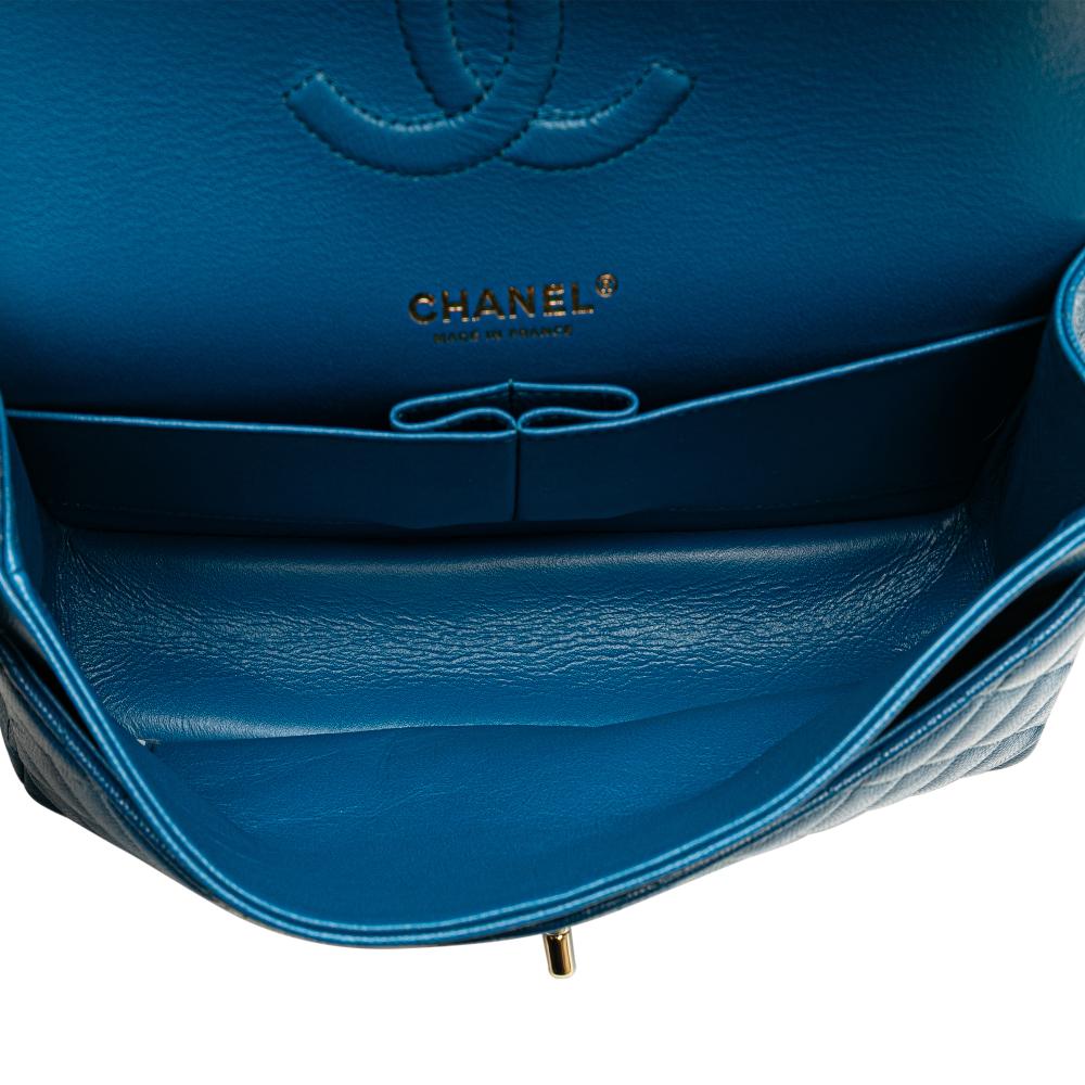 Chanel AB Chanel Blue Caviar Leather Leather Medium Classic Caviar Double Flap France