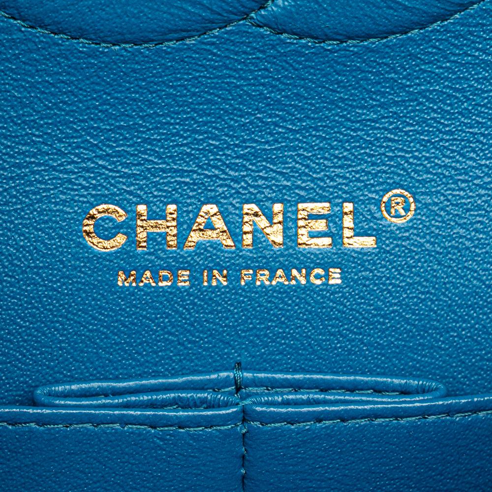 Chanel AB Chanel Blue Caviar Leather Leather Medium Classic Caviar Double Flap France