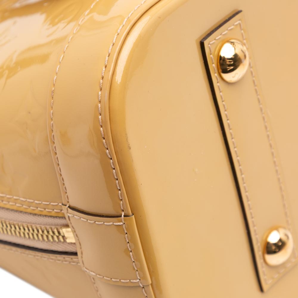 Louis Vuitton B Louis Vuitton Brown Beige Vernis Leather Leather Monogram Vernis Alma PM France