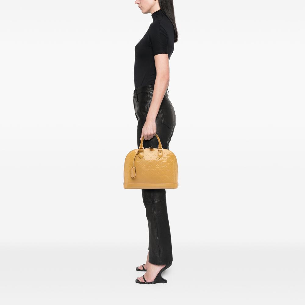 Louis Vuitton B Louis Vuitton Brown Beige Vernis Leather Leather Monogram Vernis Alma PM France