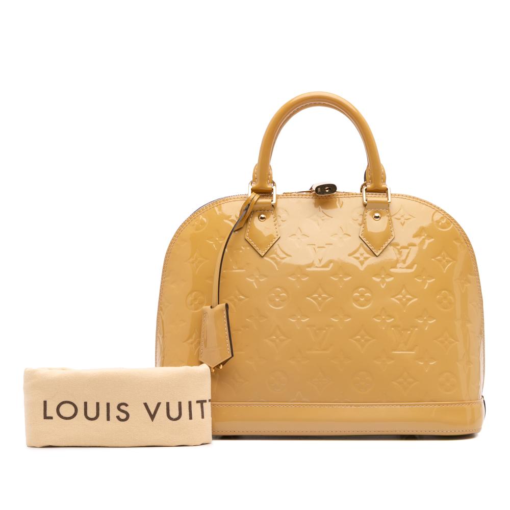 Louis Vuitton B Louis Vuitton Brown Beige Vernis Leather Leather Monogram Vernis Alma PM France