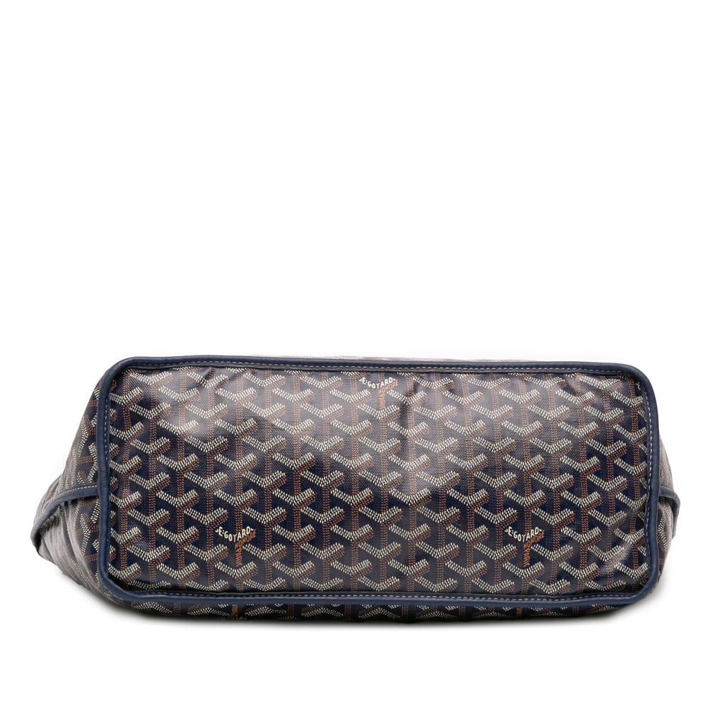 Goyard B Goyard Blue Navy Coated Canvas Fabric Goyardine Saint Louis PM France