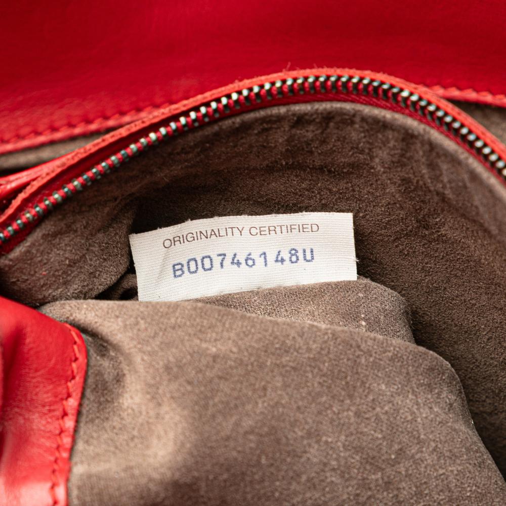 Bottega Veneta B Bottega Veneta Red Nappa Leather Leather Medium Nappa Intrecciato Roma Tote Italy