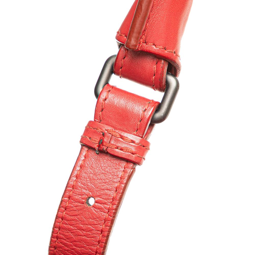 Bottega Veneta B Bottega Veneta Red Nappa Leather Leather Medium Nappa Intrecciato Roma Tote Italy