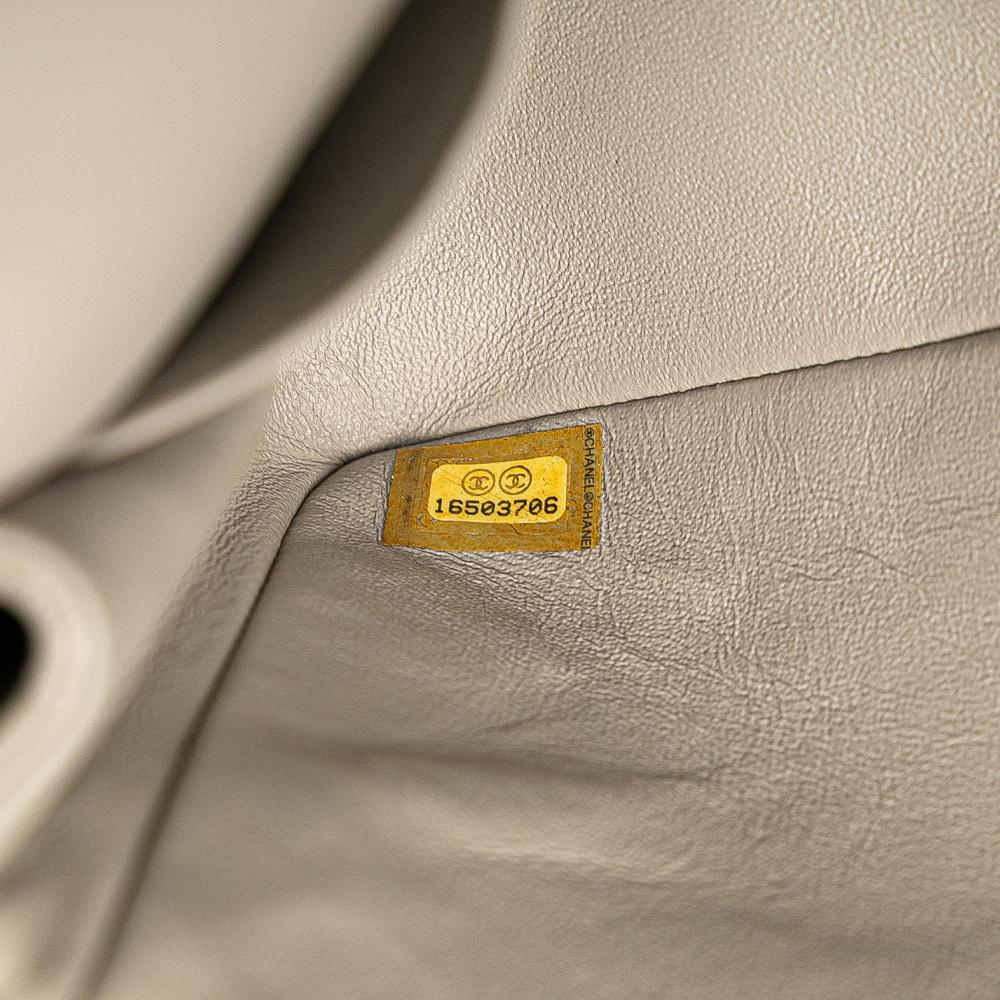 Chanel B Chanel Gray Light Gray Caviar Leather Leather Medium Classic Caviar Double Flap France