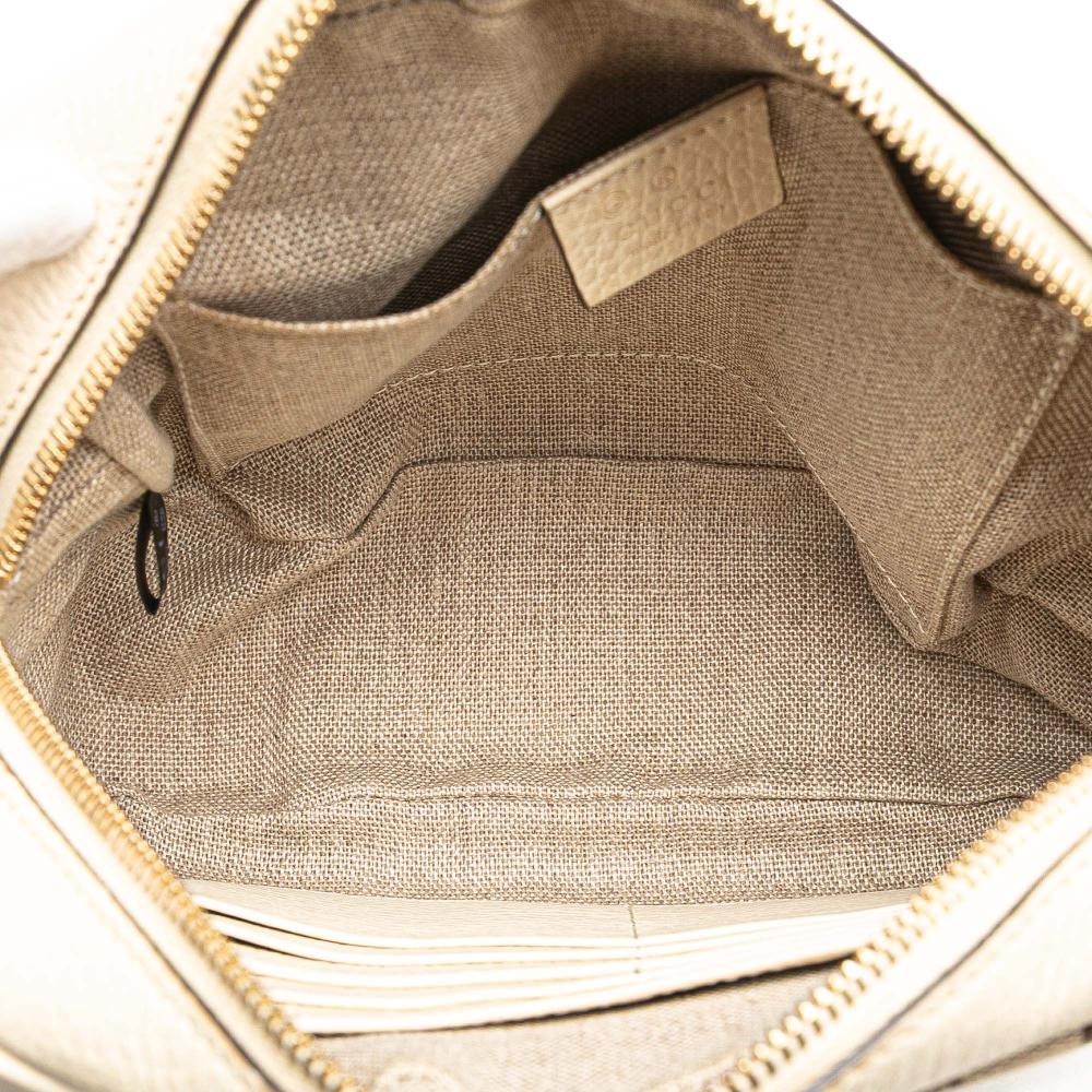 Gucci B Gucci Brown Beige Canvas Fabric GG Bree Crossbody Italy