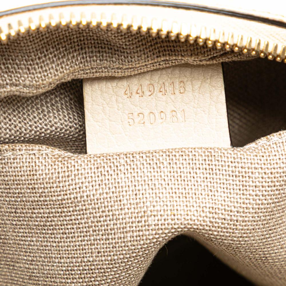 Gucci B Gucci Brown Beige Canvas Fabric GG Bree Crossbody Italy