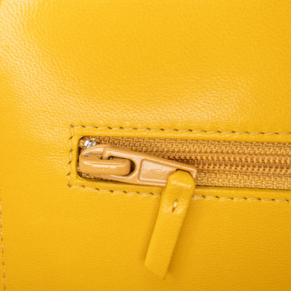 Chanel Boy Quilted Lambskin Leather Wallet on Chain Crossbody Yellow