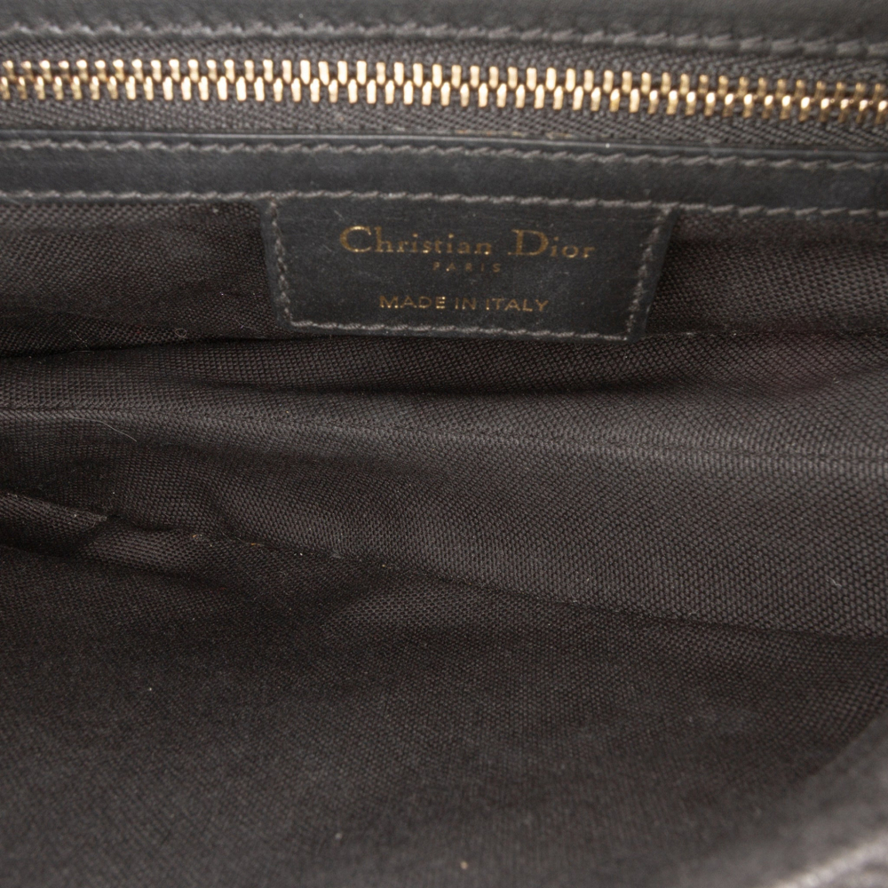 Christian Dior Saddle Canvas Saddle Handbag No Strap Black