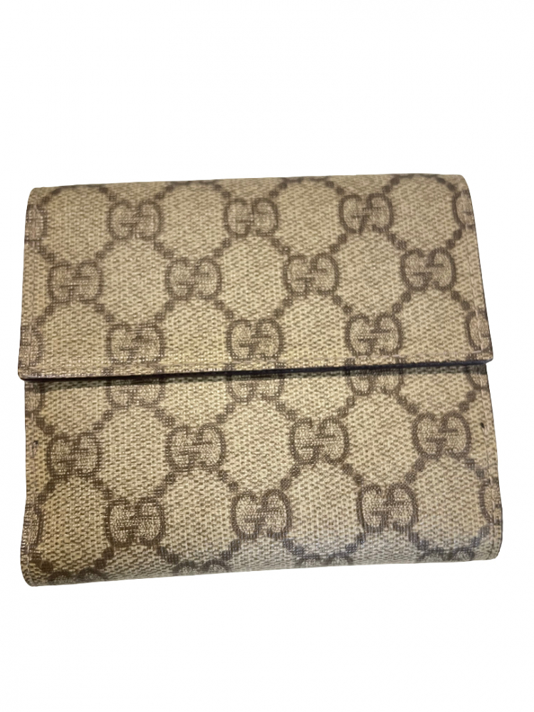 Gucci Zipped Pouch GG Coated Canvas with Applique Large