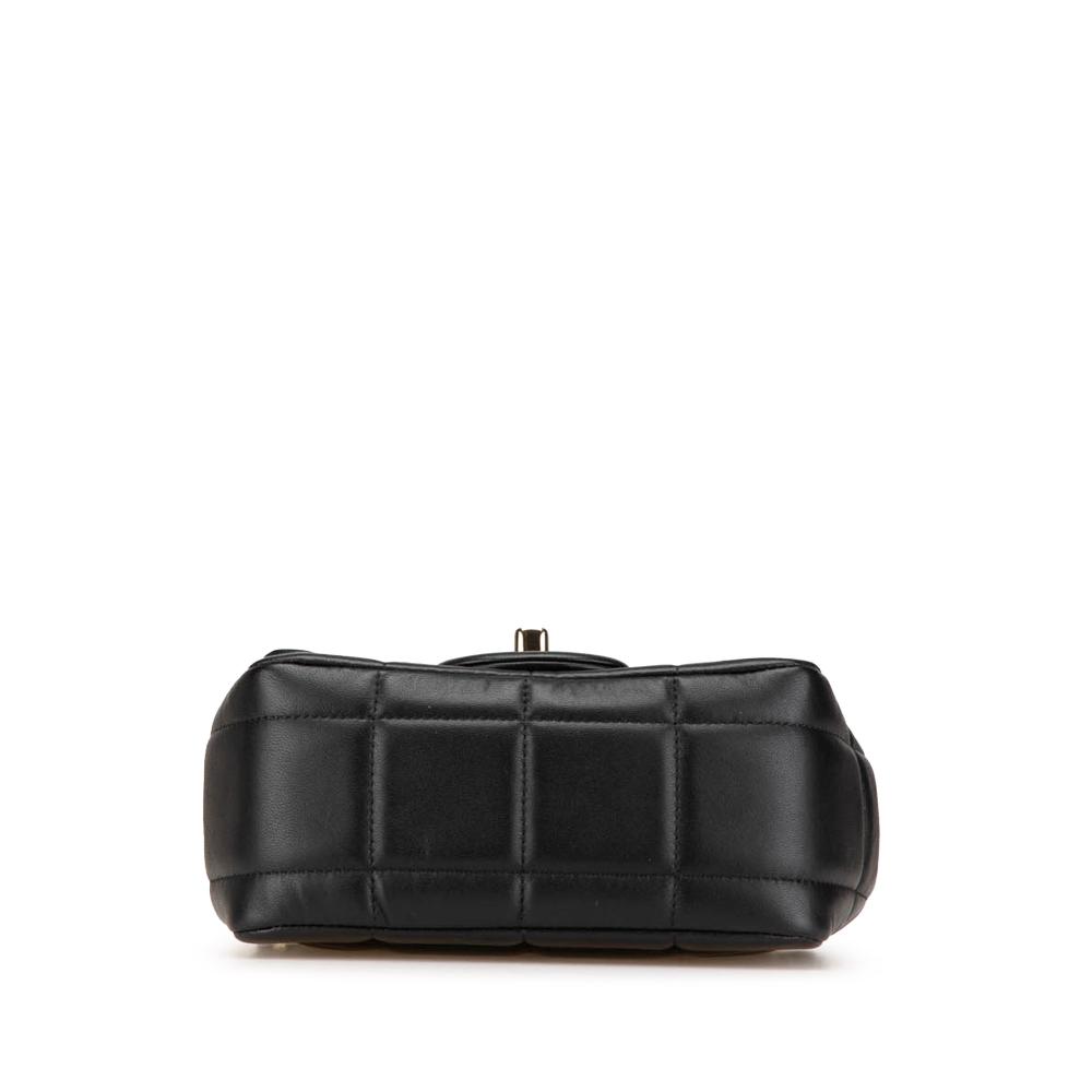 Chanel AB Chanel Black Lambskin Leather Leather Mini Square Lambskin Resin Crystal Monacoco Flap France