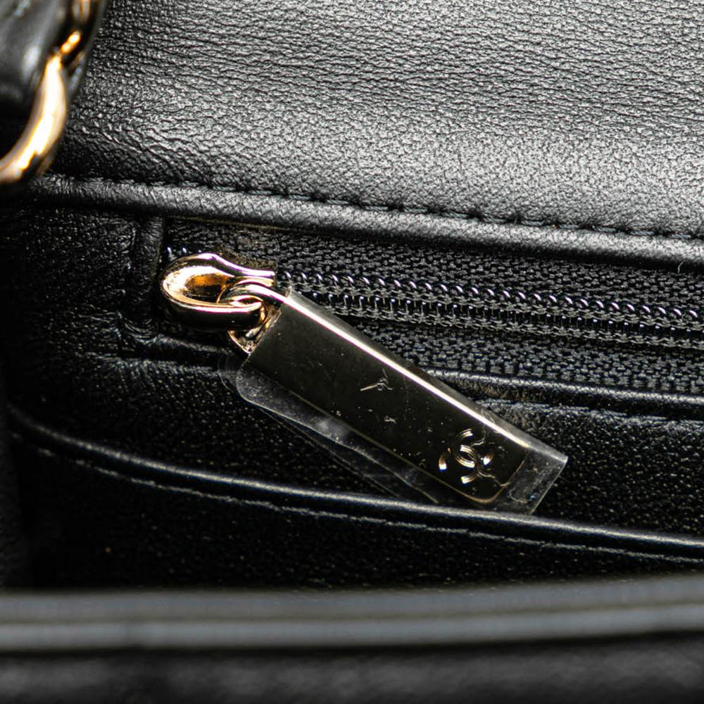 Chanel AB Chanel Black Lambskin Leather Leather Mini Square Lambskin Resin Crystal Monacoco Flap France