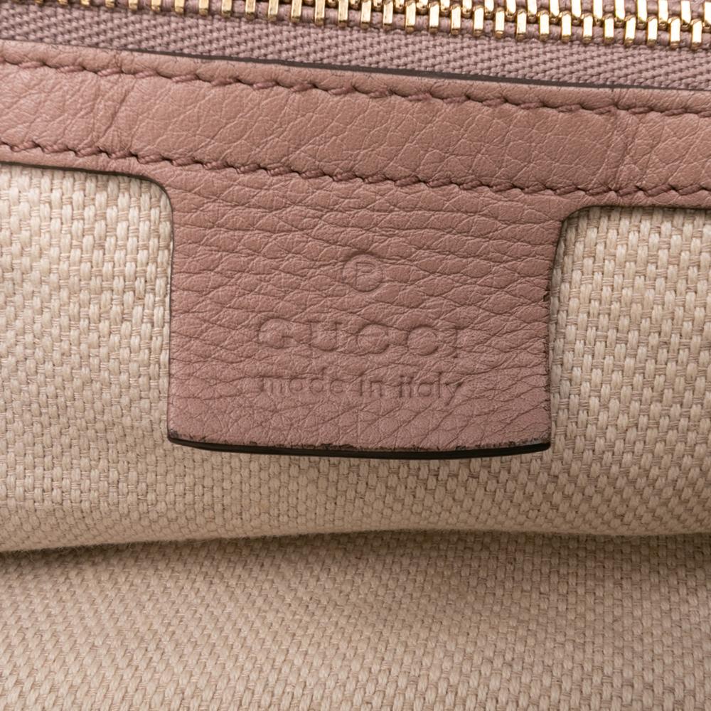 Gucci B Gucci Pink Calf Leather Medium Soho Chain Tote Italy