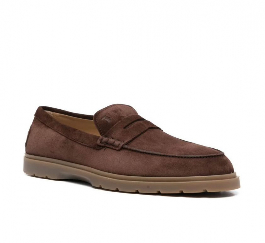 Tod's Loafers Suede 40.5 Brown New