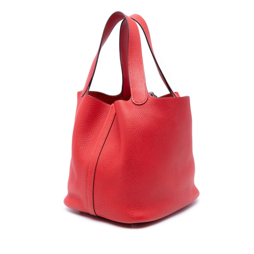 Hermès Picotin 22 Leather Lock Bucket Handbag Rouge de Coeur